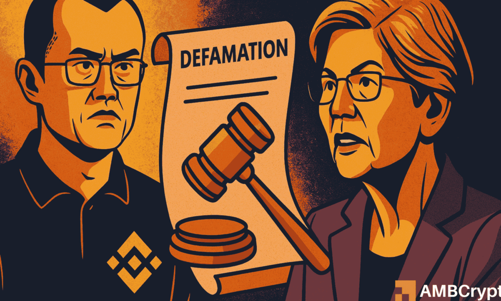 CZ Threatens Defamation Lawsuit Against Senator Elizabeth Warren